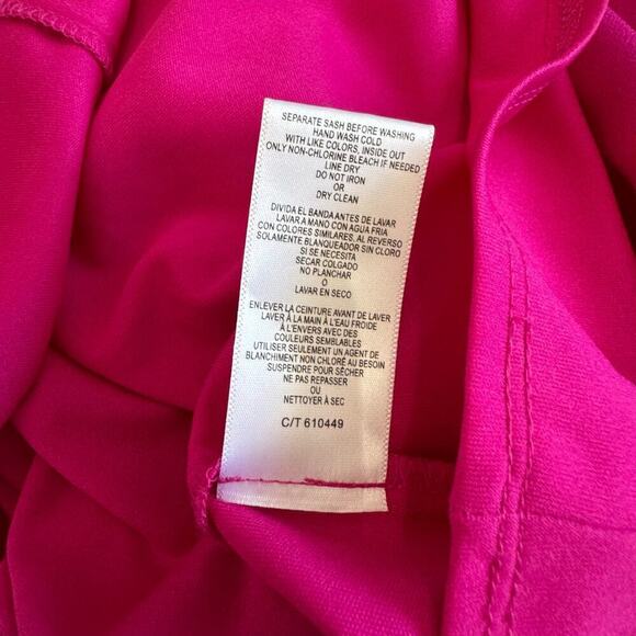 Taylor Wrap Dress Long Sleeve Magenta Pink Size 4 - Picture 9 of 14